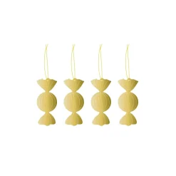 Set de 4 colgantes de navidad Cooee latón, Caramel