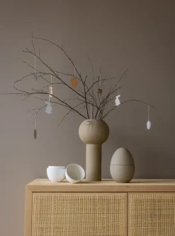 Set de 4 colgantes de pascuaEaster Deco pájaro, Cafe au lait