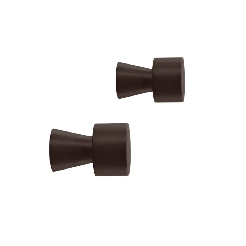 Set de 2 ganchos Pin, marrón