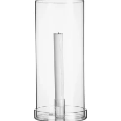 Soporte de cristal para vela alargada 29 cm Ernst, Klar