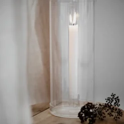 Soporte de cristal para vela alargada 29 cm Ernst, Klar