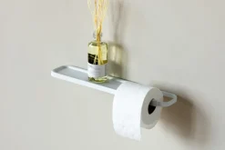 Soporte de papel higiénico con estante MindSet, Mineral Fresh White