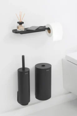 Soporte de papel higiénico con estante MindSet, Mineral Infinite Grey