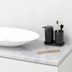 Vaso para cepillos de dientes ReNew Brabantia, gris oscuro