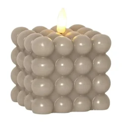 Vela cilindrica Flamme Dot Ø7,5×9,5 cm, Beige