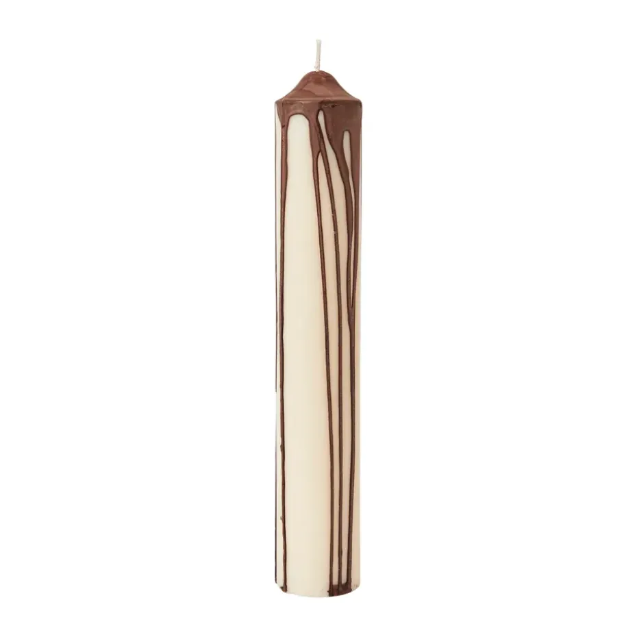 Vela cilíndrica Dryp, Dark Chocolate, 30 cm