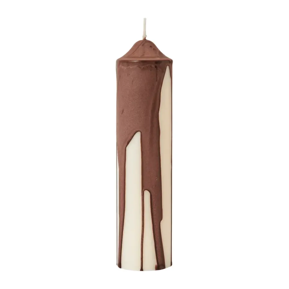 Vela cilíndrica Dryp, Dark Chocolate, 20 cm