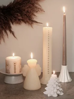 Vela Granny Christmas tree Ø9x10 cm, Pure White