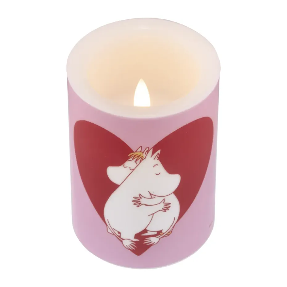 Vela gruesa LED Moomin 10 cm, Corazón