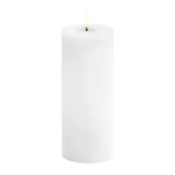 Vela gruesa Uyuni LED derretida, Blanco rústico, Ø7,8x20 cm