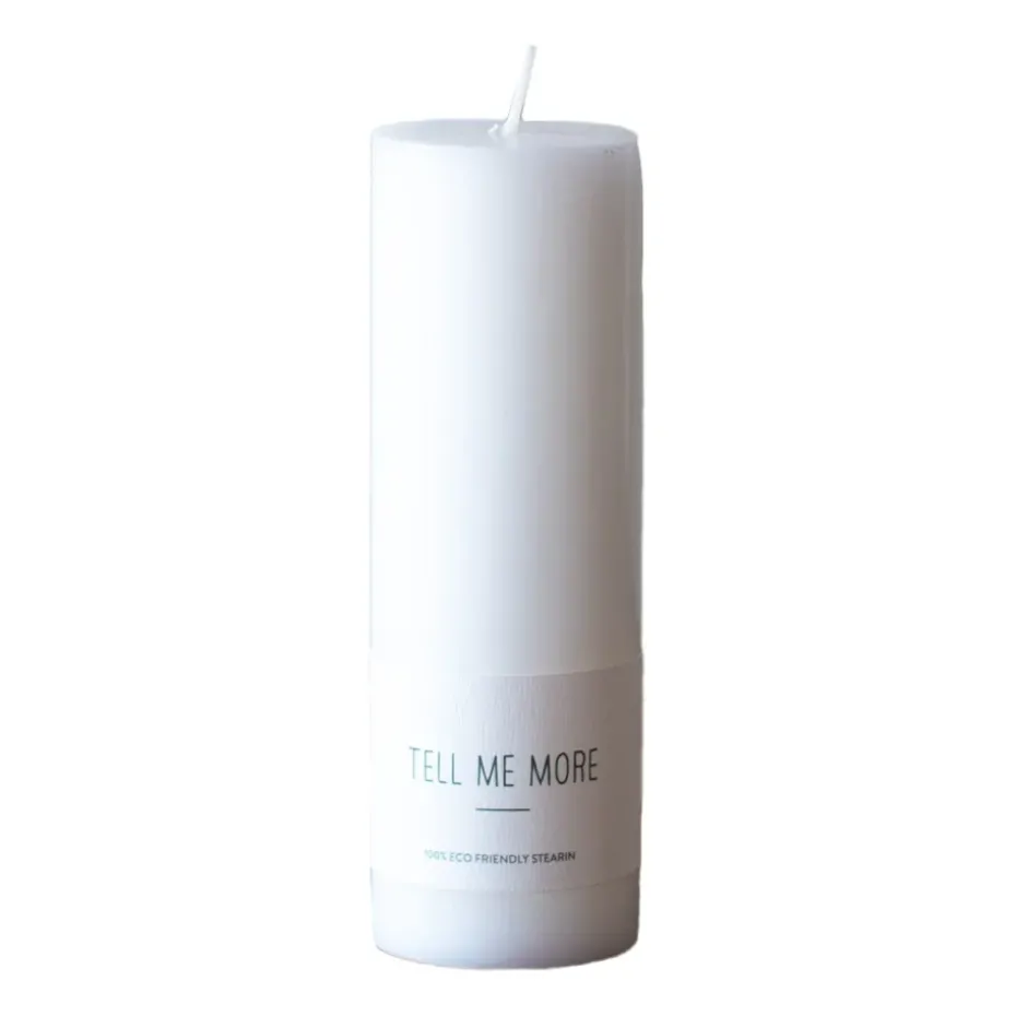Vela Tell Me More L 15 cm, blanco