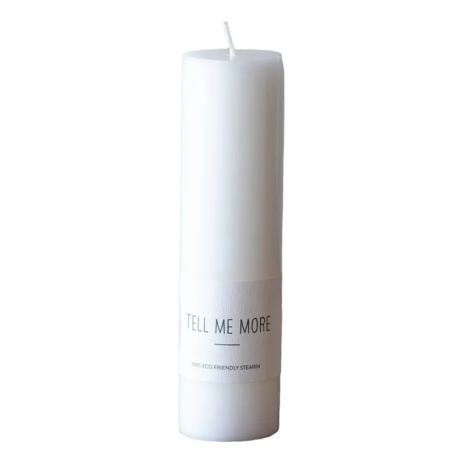 Vela Tell Me More M 15 cm, blanco
