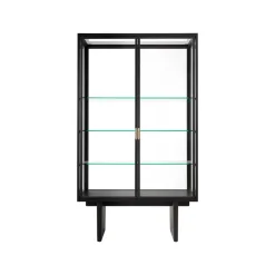 Vitrina Private, Vidrio, marrón-roble teñido de negro