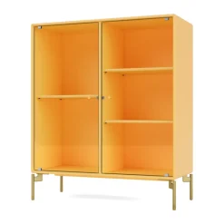 Vitrina Ripple II 69,6x82,2x30 cm, Acacia-ben brass