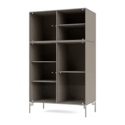 Vitrina Ripple III 69,6x117,6x38 cm, Truffle-ben chrome