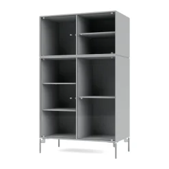 Vitrina Ripple III 69,6x117,6x38 cm, Fjord-ben chrome