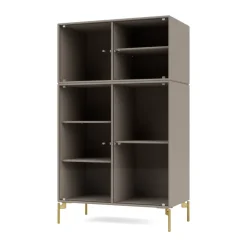 Vitrina Ripple III 69,6x117,6x38 cm, Truffle-ben brass