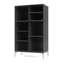 Vitrina Ripple III 69,6x117,6x38 cm, Anthracite-ben chrome