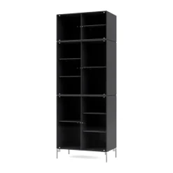 Vitrina Ripple IV 69,6x187,2x38 cm, Anthracite-ben chrome
