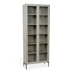 Vitrina Volt 190 cm beige, Detalles en negro