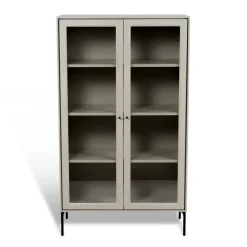Vitrina Volt 130 cm beige, Detalles en negro